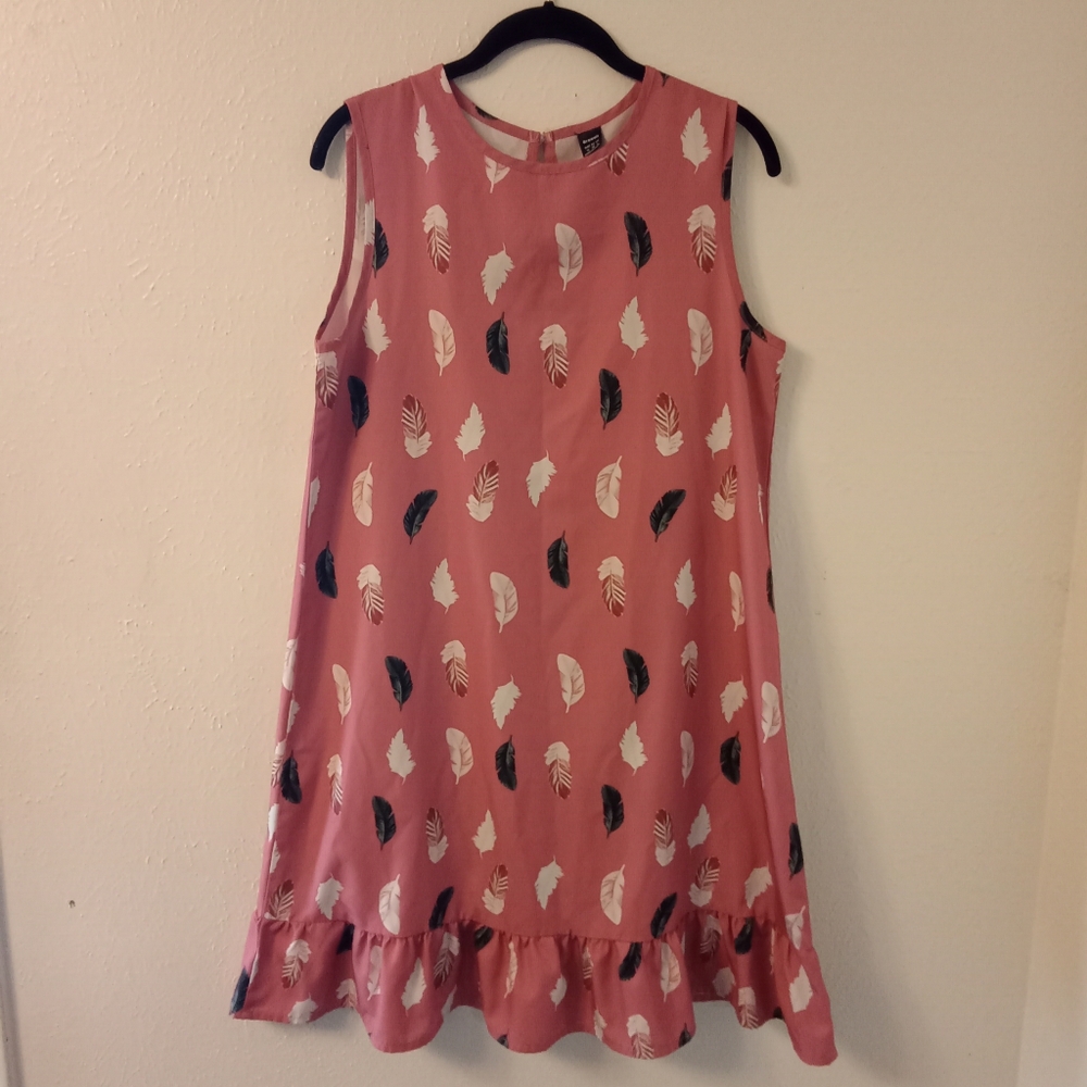 Pink Scoop Neck Sleeveless Sundress